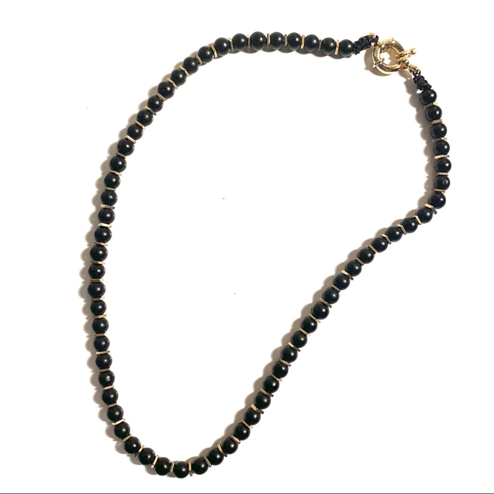 Unisex Onyx Bead Necklace